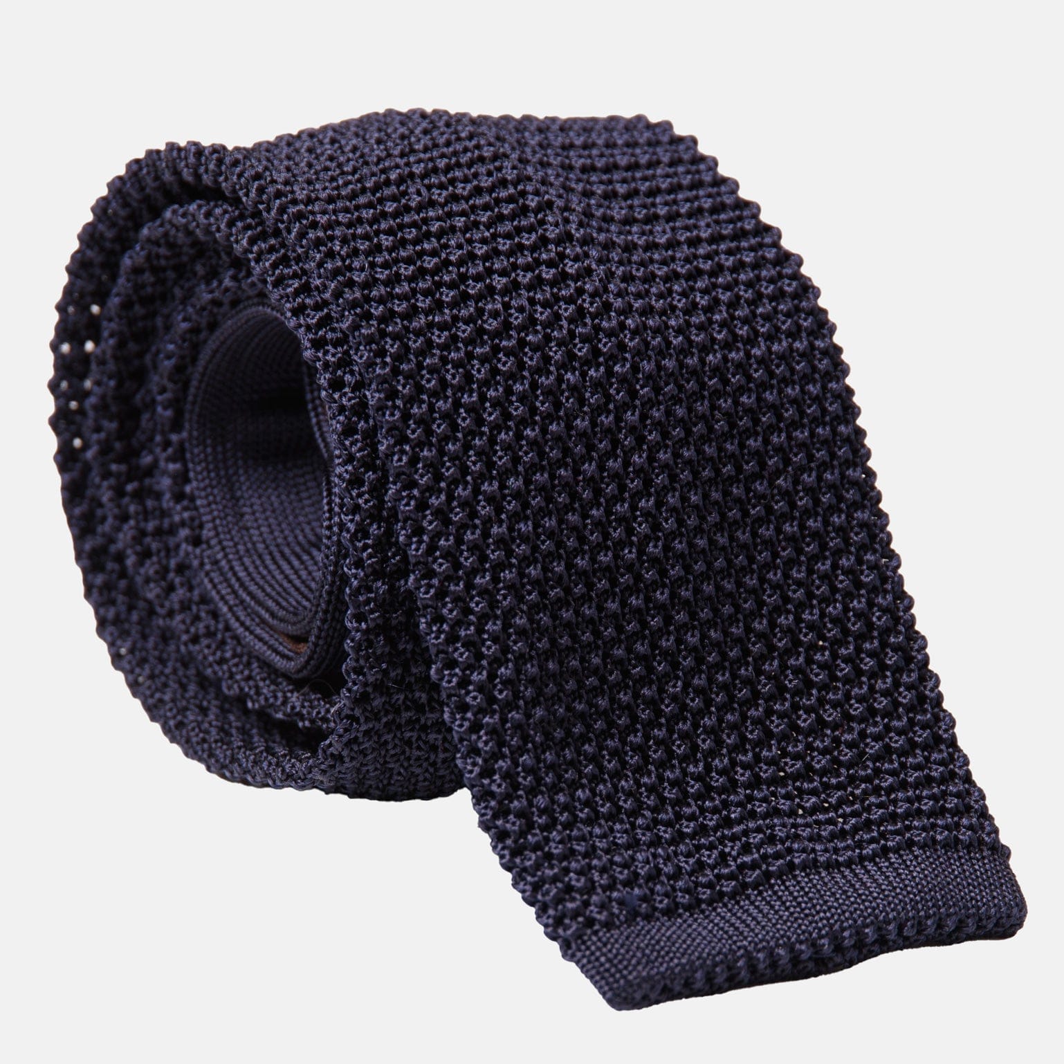 Handmade Italian Navy Knitted Silk Tie