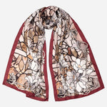 Womens Long Silk Scarf Oak Brown