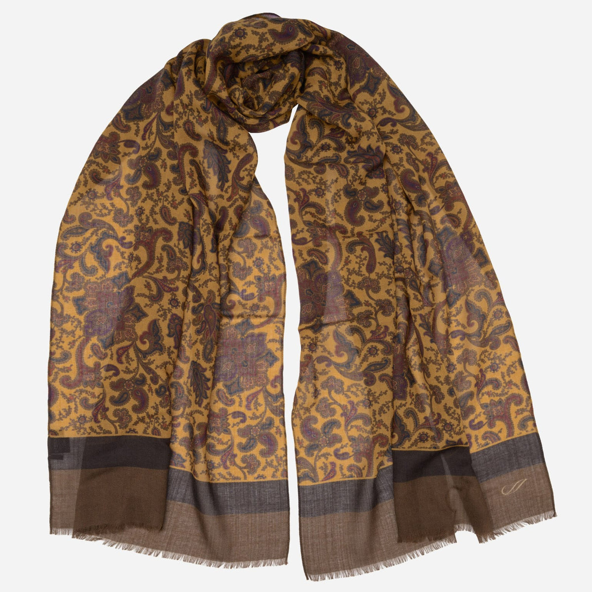 Ochre Yellow Italian Wool Scarf