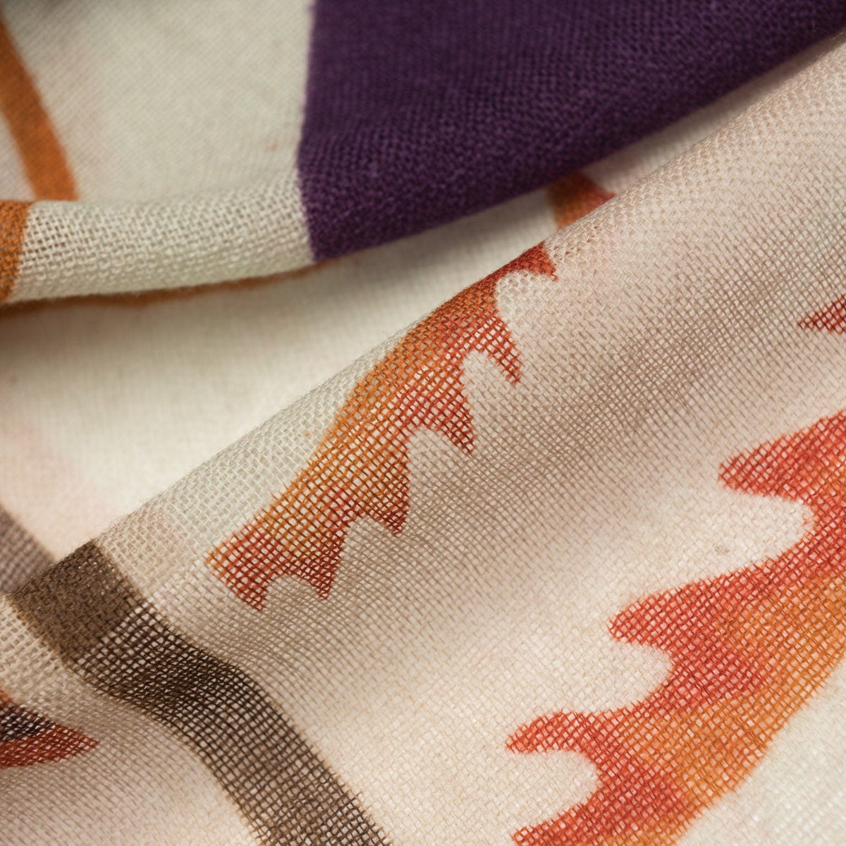 Rust and Purple Italian Wool Scarf