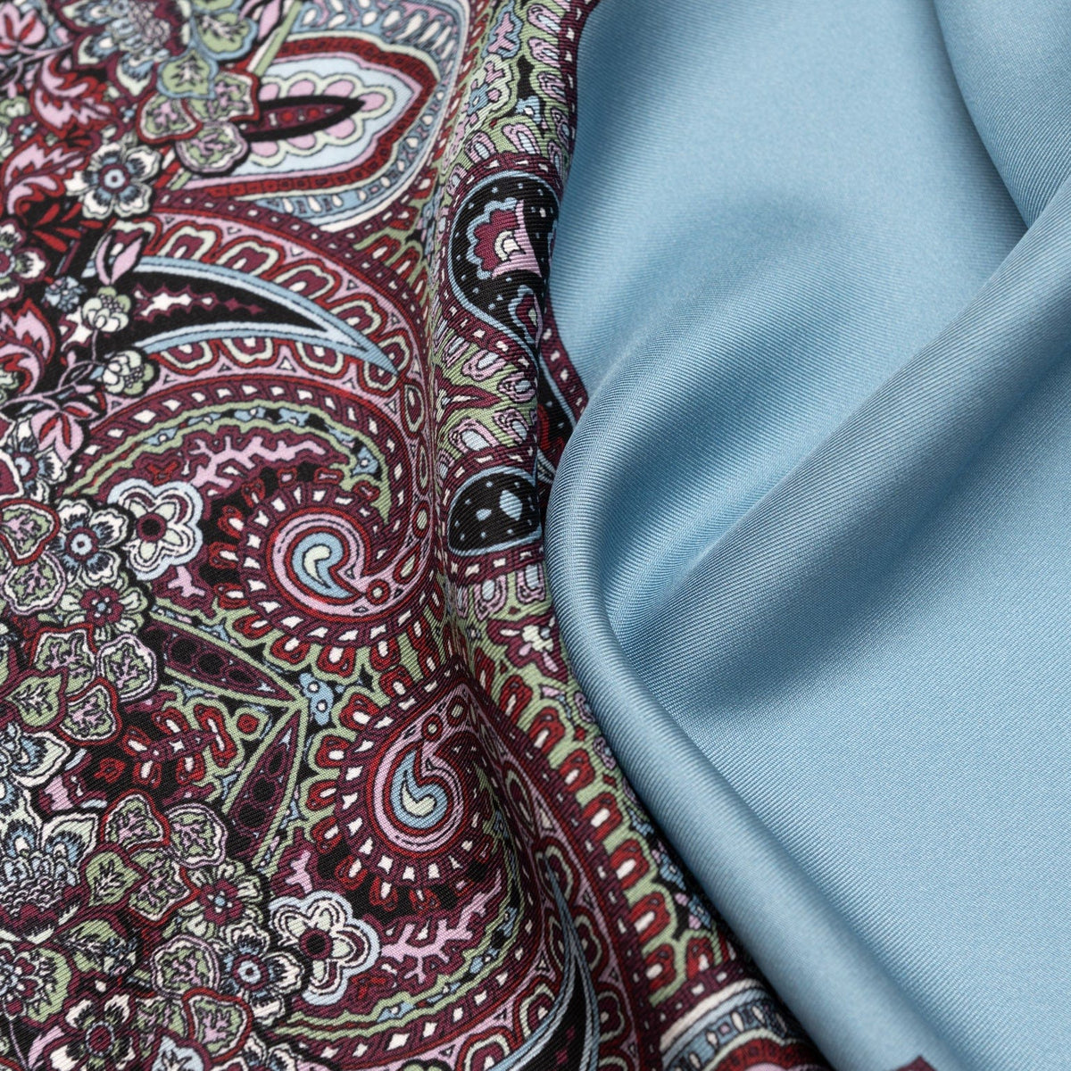 Italian Silk Neckerchief - Paisley Blue