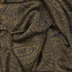Green Paisley Italian Wool Silk Scarf