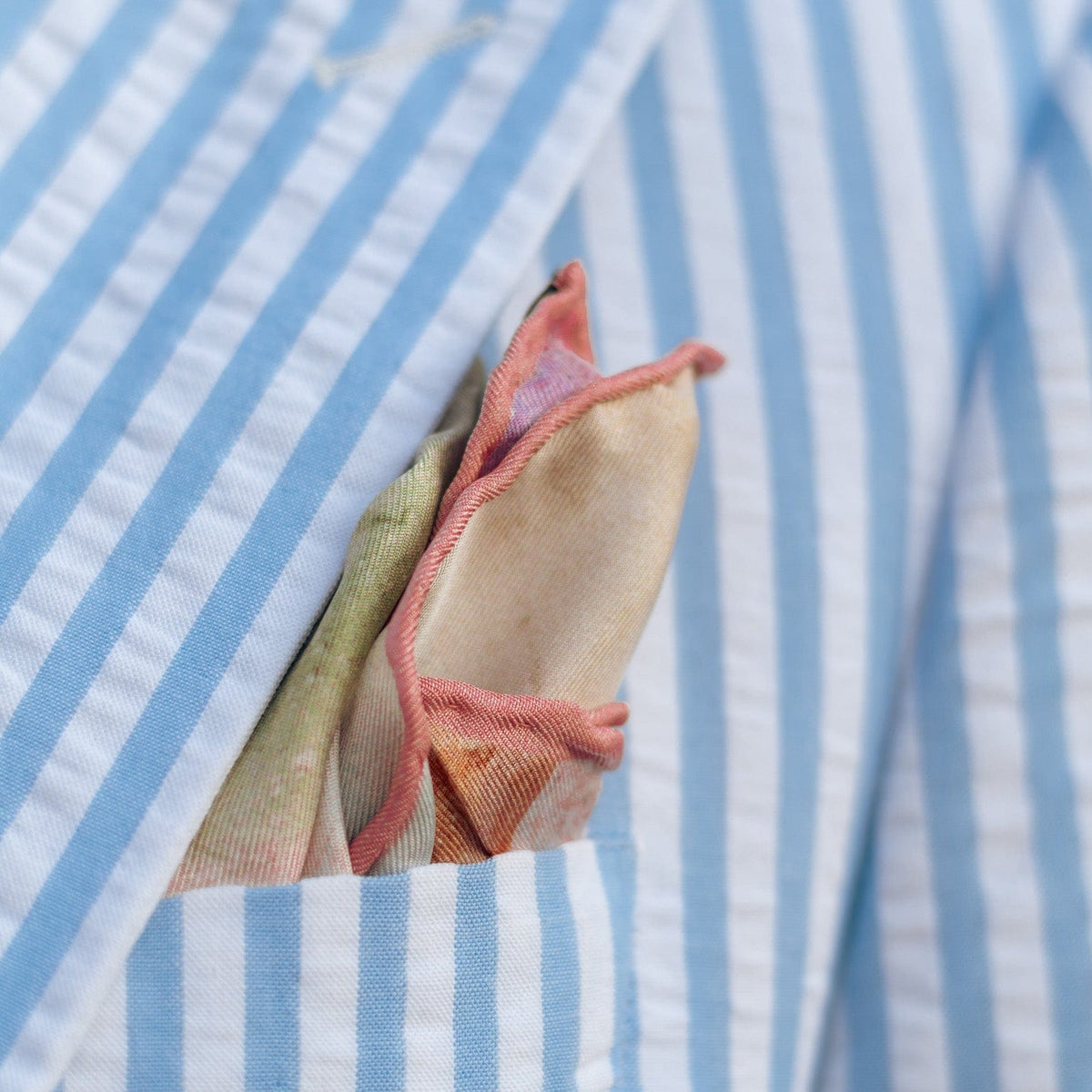 Luxury Italian handrolled large silk pocket square for men