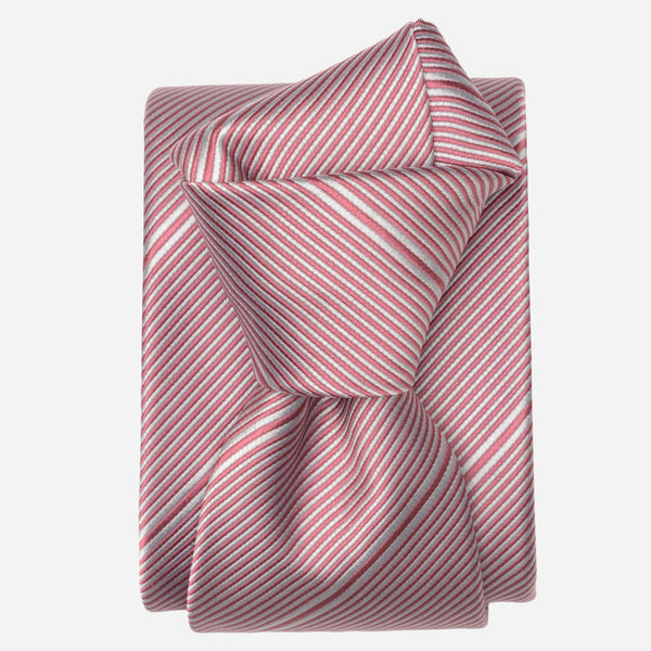 Pink Pinstripe Italian Designer Silk Tie