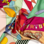 Italian Designer Pink Silk Square Scarf