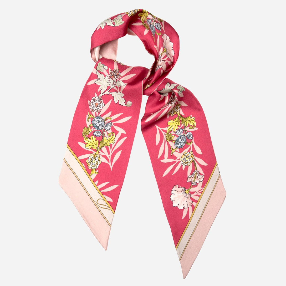 Pink Floral Italian Silk Bandeau