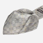 Grey Plaid Italian Silk Tie for Men