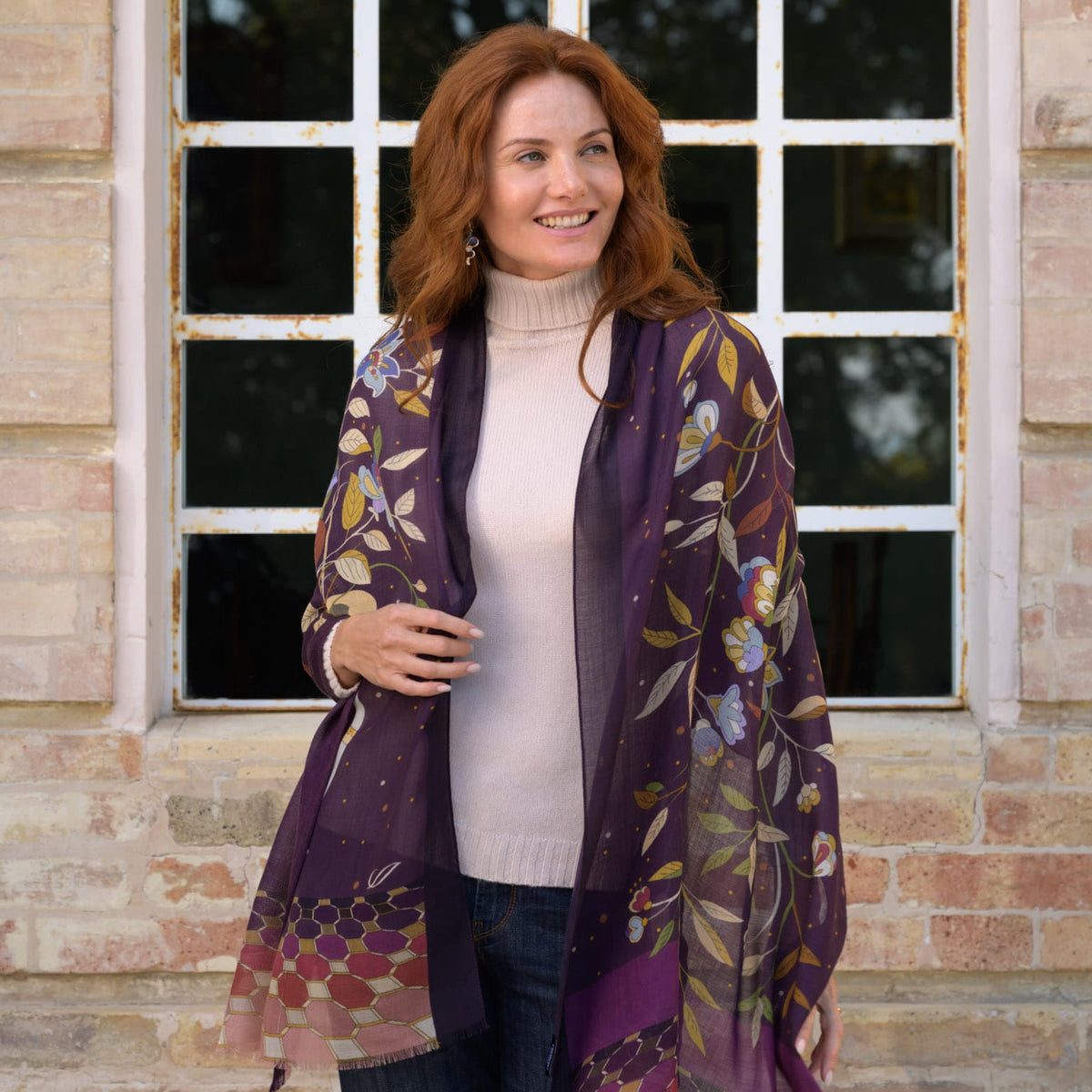 Luxury Plum Wool & Silk Scarf