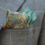 Luxury hand-rolled large silk pocket square