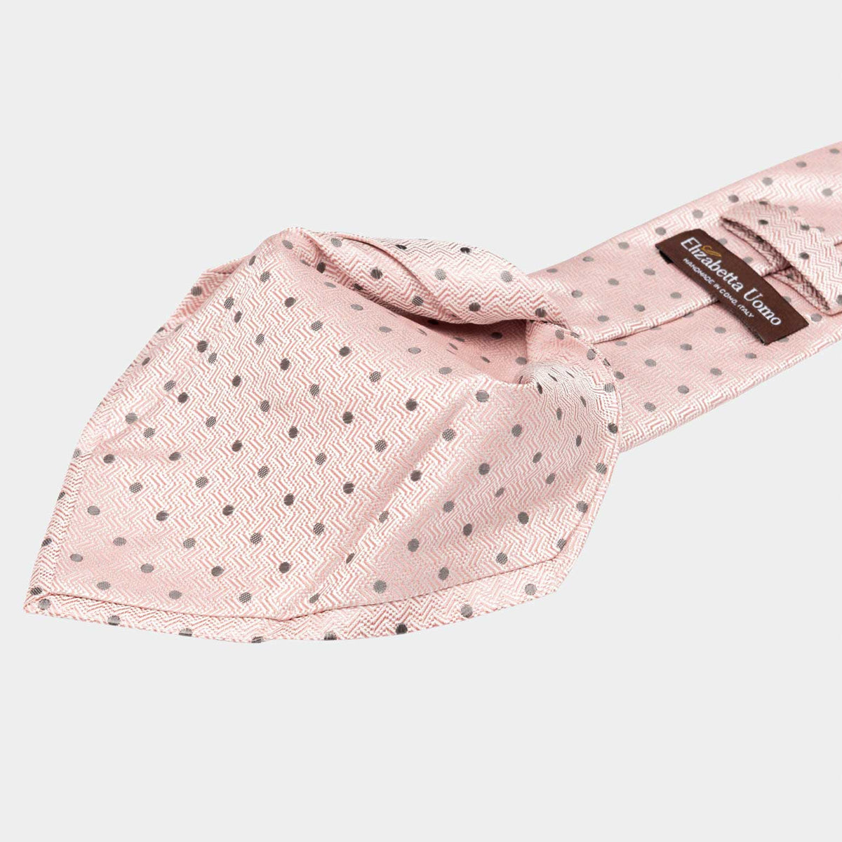 Pink Polka Dot Italian Handmade Silk Tie