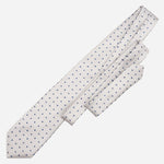 Grey Polka Dot Italian Handmade Silk Tie