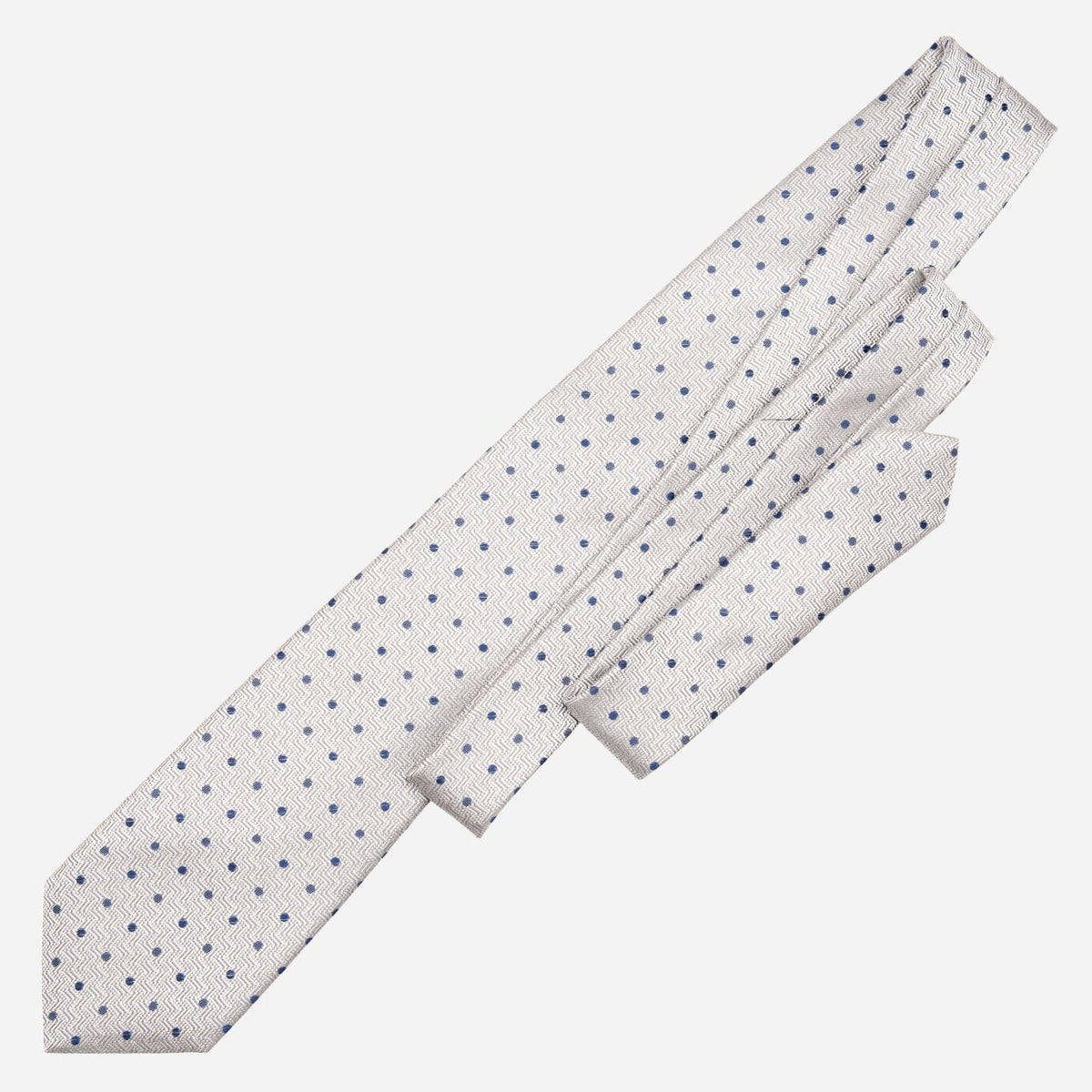 Grey Polka Dot Italian Handmade Silk Tie