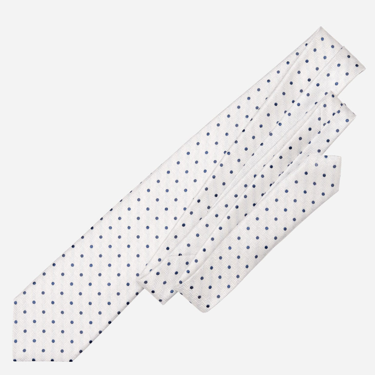 White Polka Dot Italian Silk Handmade Tie