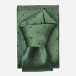 Green Italian Silk Tie - Polka Dots