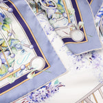 Purple Garden Design Italian Silk Square Scarf