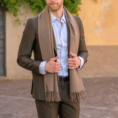 Tan Wool Cashmere Scarf