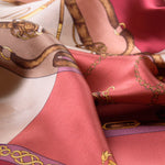 Italian Silk Satin Equestrian Scarf - Rose