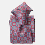 Handmade Red and Blue Italian Silk Tie