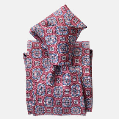Handmade Red and Blue Italian Silk Tie