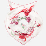 Women's Carnation Flower Silk Square Scarf