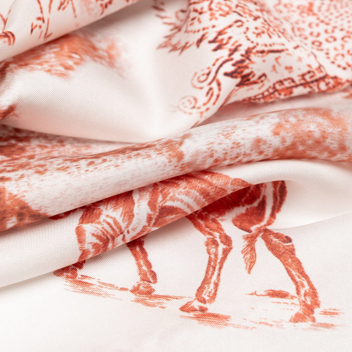Women's Red Italian Long Silk Scarf