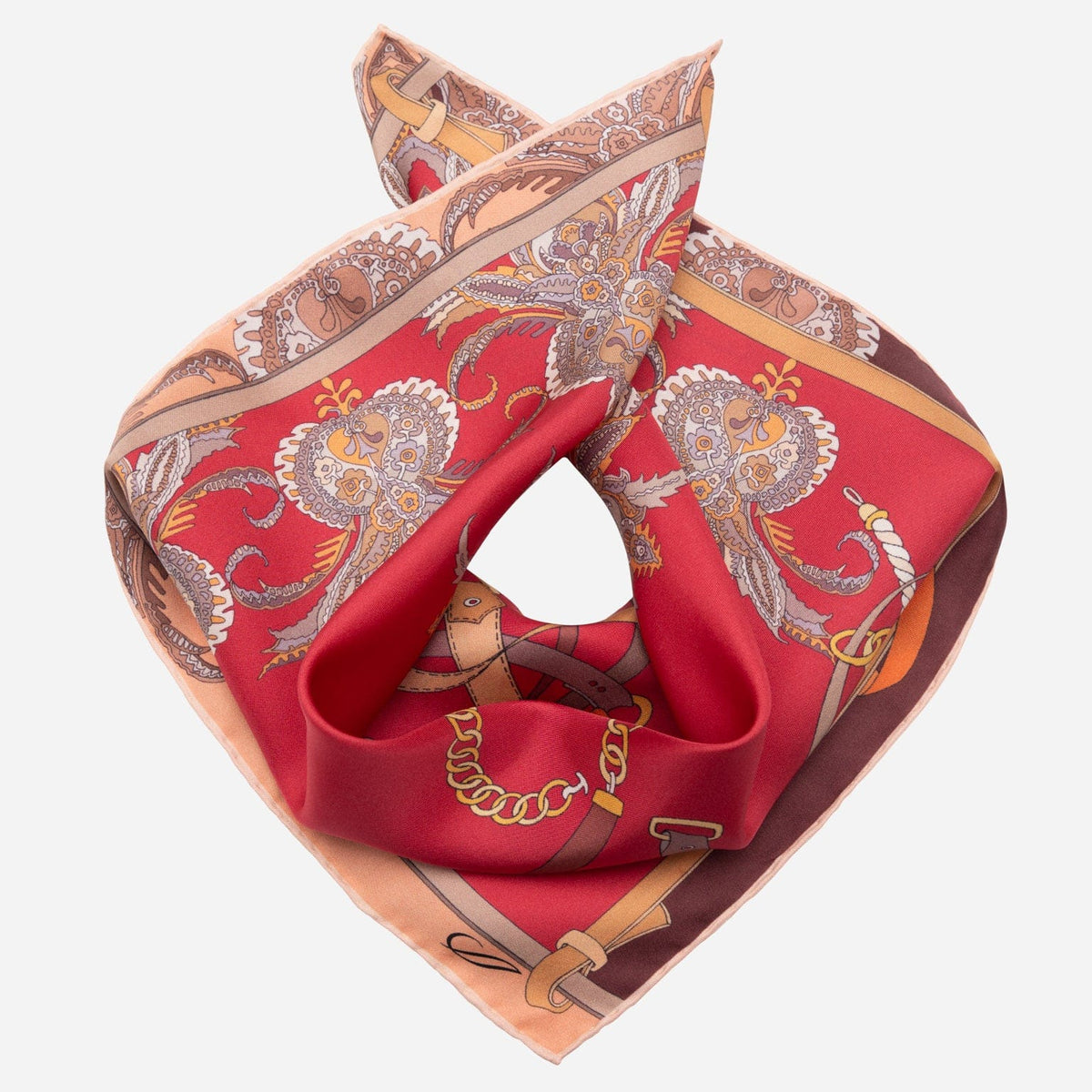 Women's Red Silk Bandana Scarf