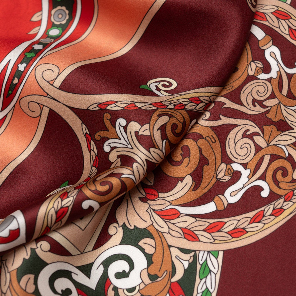 Women's Red Silk Square Scarf
