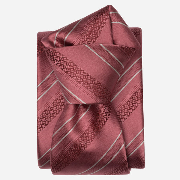 Handmade Rose Red Striped Silk Tie