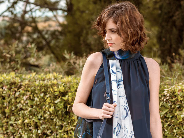 sheer silk longs scarves for women made in Italy