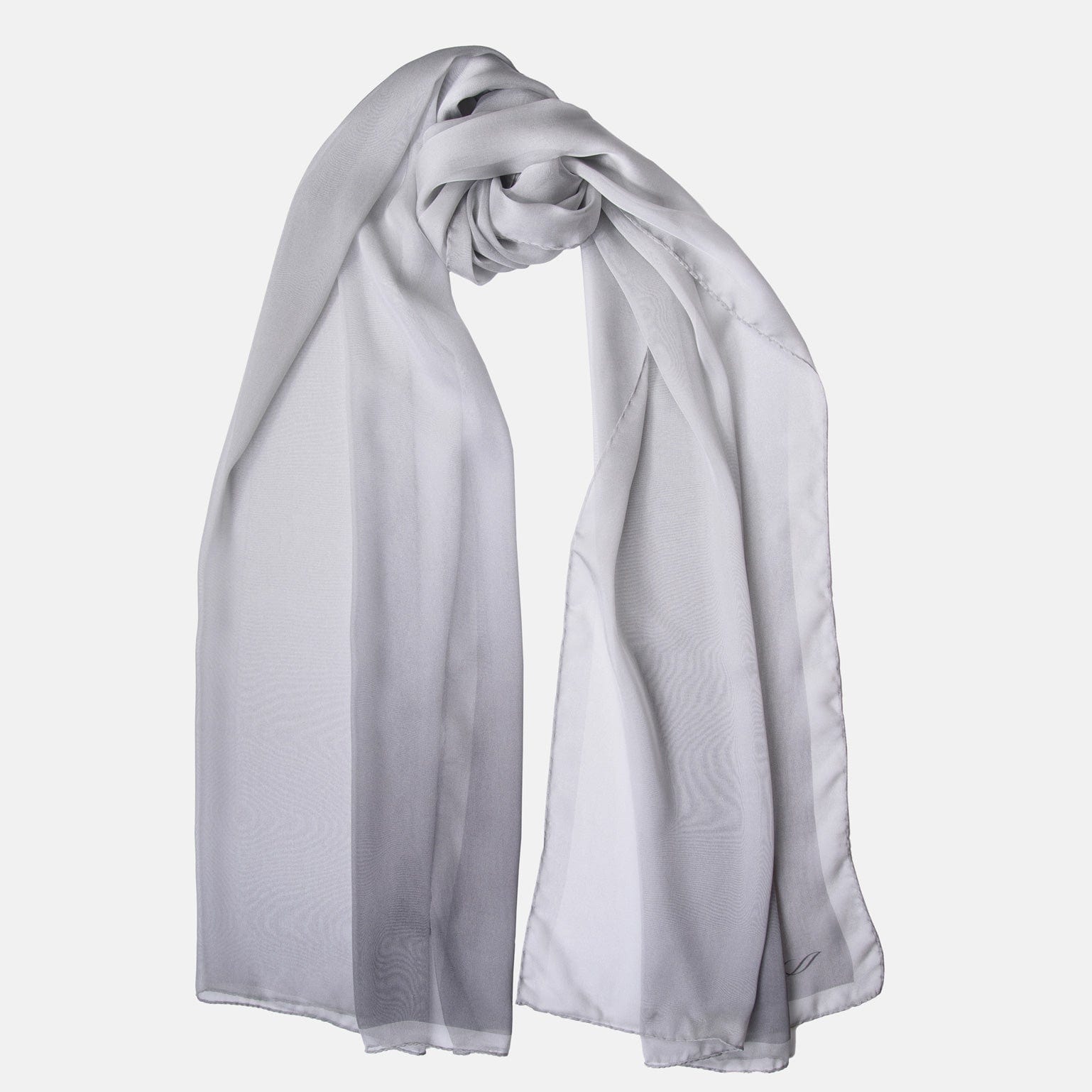 Luxury sheer silk silver grey Italian silk shaw