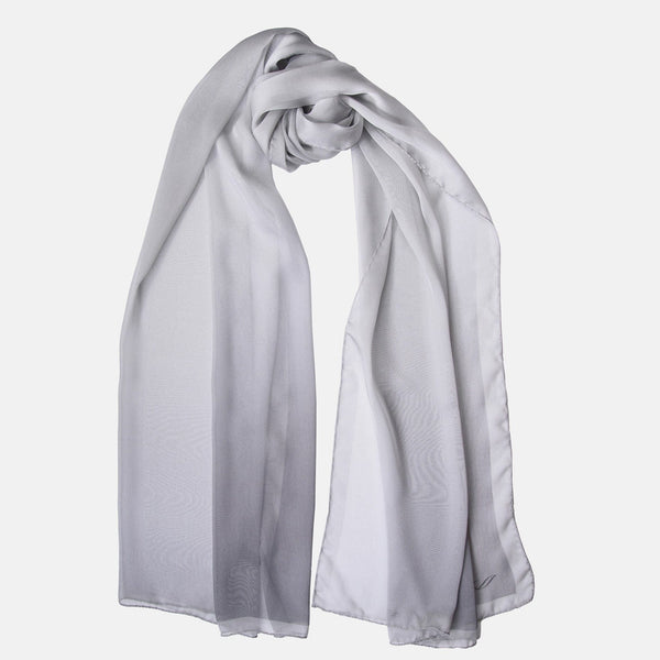 Silk Scarf-Hand-Painted-100% Silk /14x72/Crinkle Chiffon/Gray Bubble Silk/Best outlets Gift