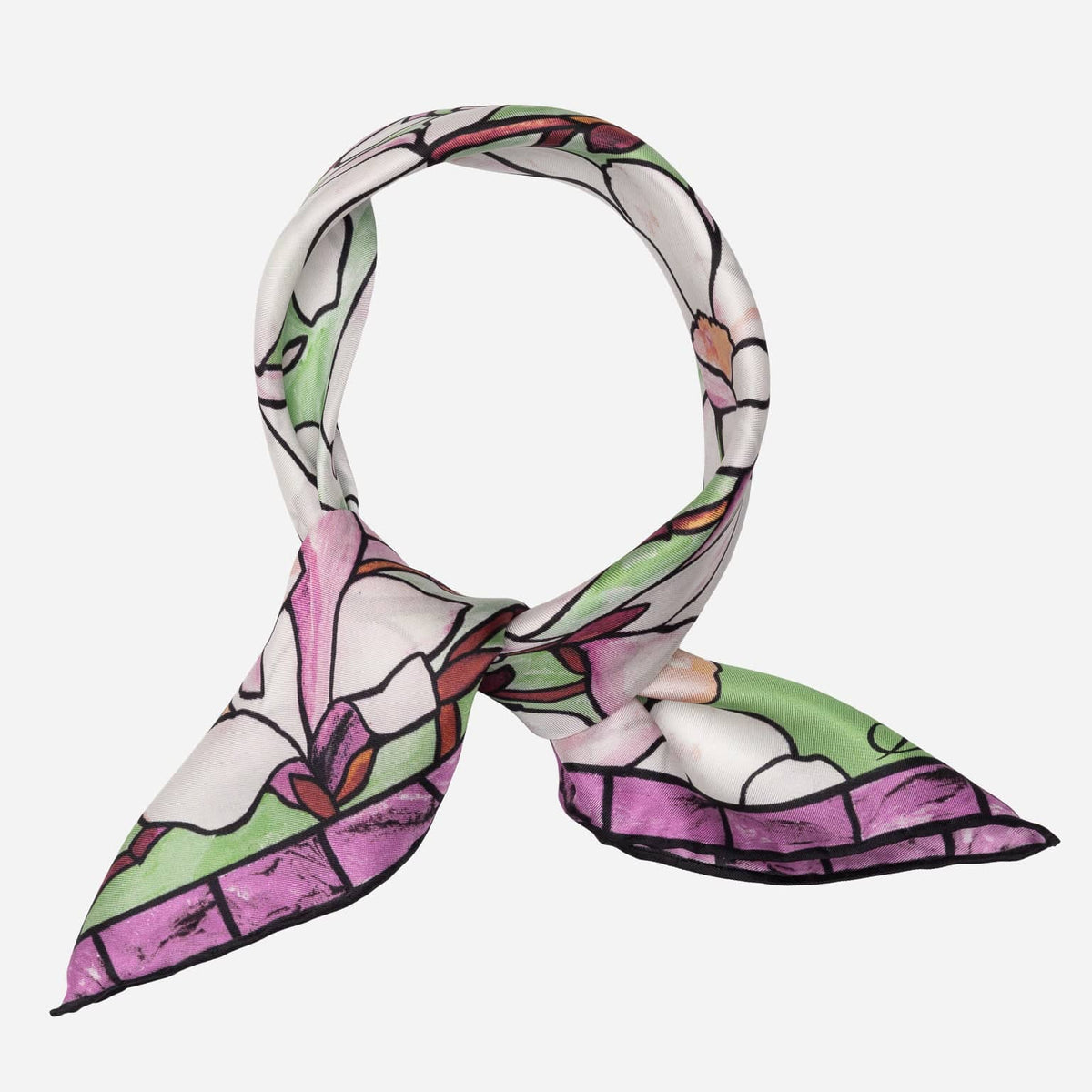 Women's Silk Bandana Pink Floral