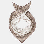 White and Brown Polka Dot Silk Neckerchief