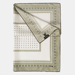White and Green Polka Dot Silk Neckerchief
