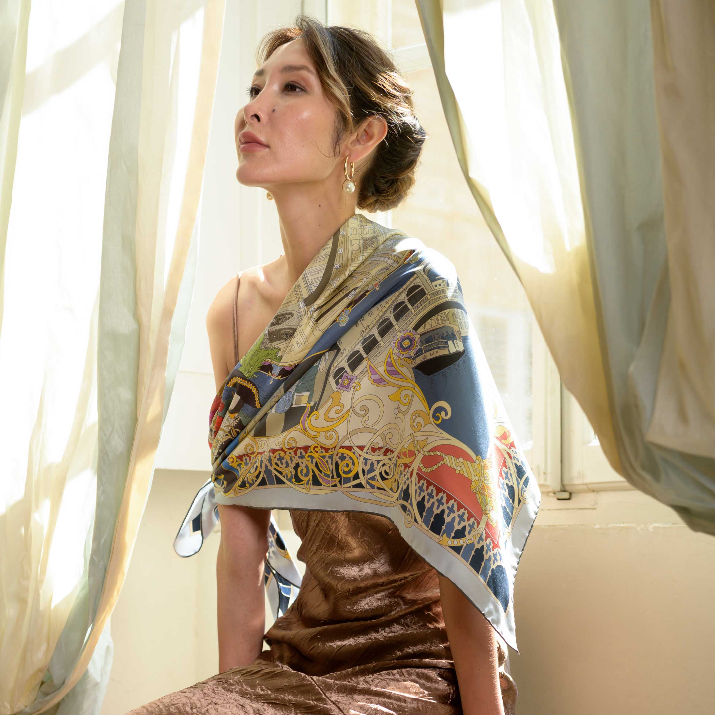 Artist collection silk scarf Venice
