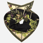 Women's Italian Silk Square Scarf - Black