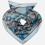 Women's Blue Silk Square Scarf