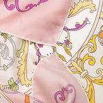 Designer Italian Silk Square Scarf - Pink