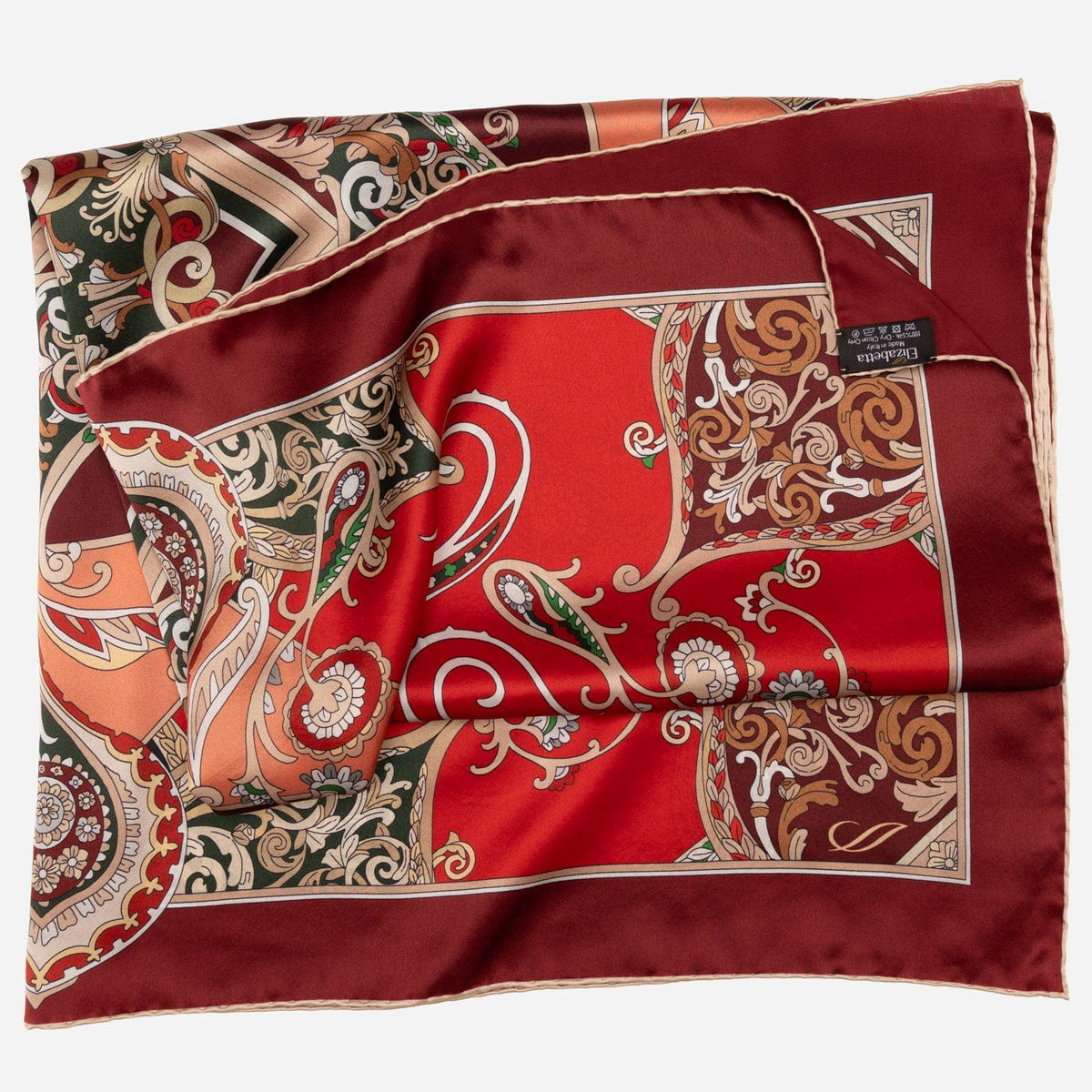 Women's Red Silk Square Scarf