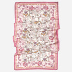 Women's Pink Floral Italian Silk Scarf