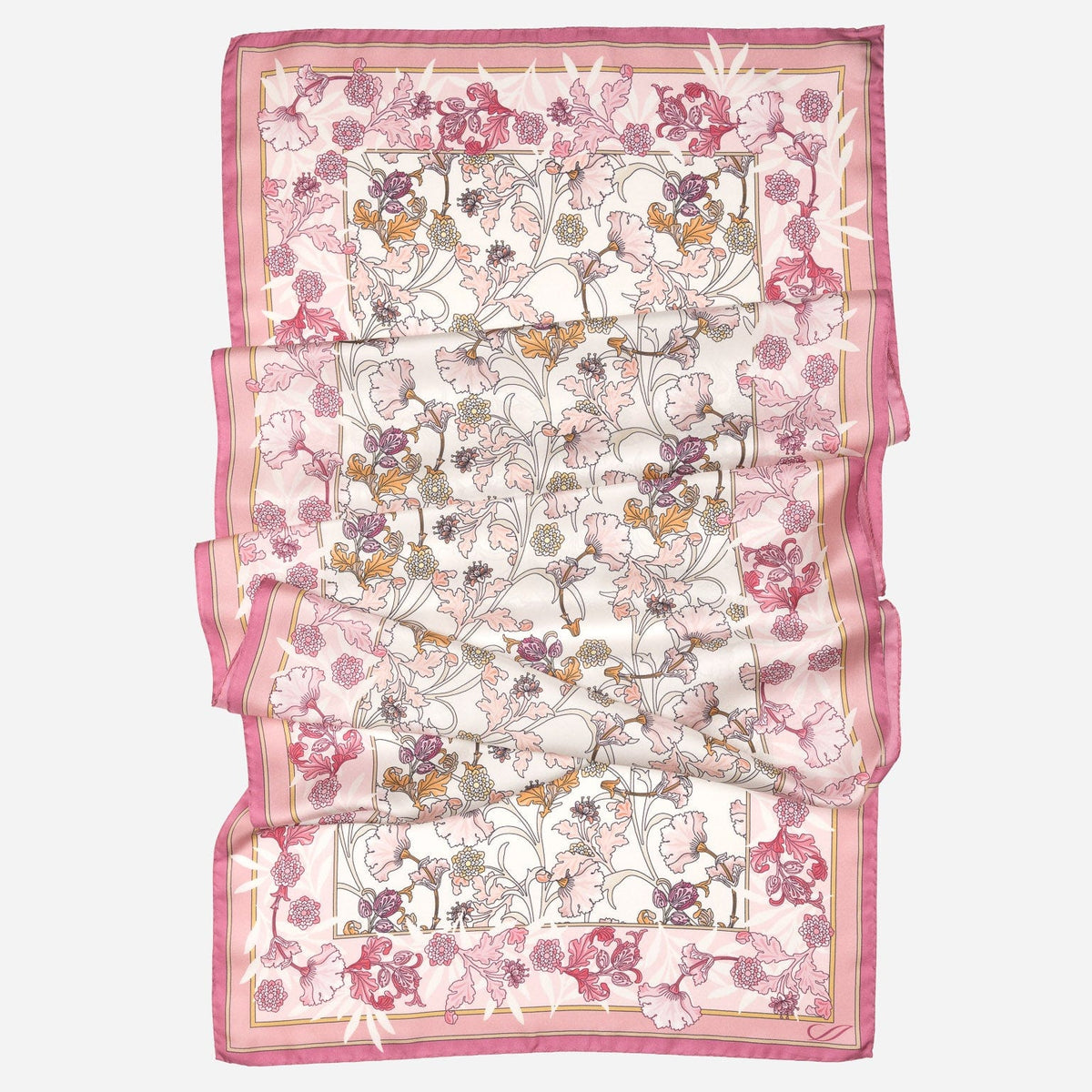 Women's Pink Floral Italian Silk Scarf