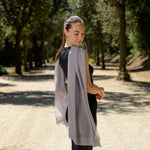 Silver Large Silk Georgette Wrap Shawl