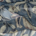 Designer Italian Silk Scarf - Blue