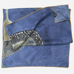 Italian Square Silk Art Scarf - Blue