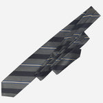 Italian Grey Silk Tie Woven Stripes