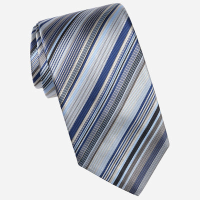 Blue Designer Italian Striped Tie