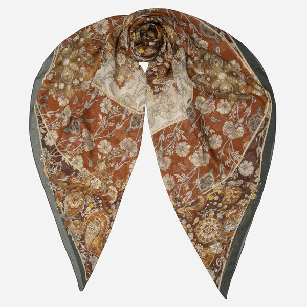 Terracotta Modal Cashmere Square Scarf
