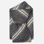 Dark Grey Striped Italian Designer Silk Tie