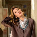 Silk Bandana - Teal Stained Glass Pattern