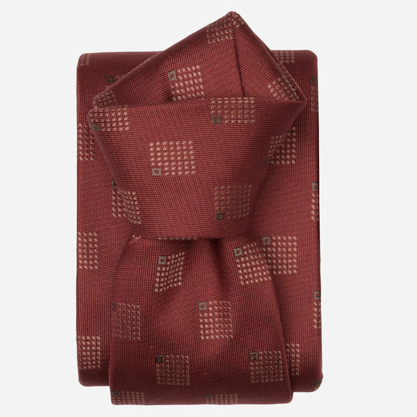 Tuscany Red Italian Designer Silk Tie